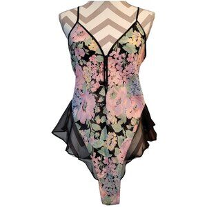 Vintage VICTORIA’S SECRET Satin Teddy Bodysuit Valentines Gold Label Sz M